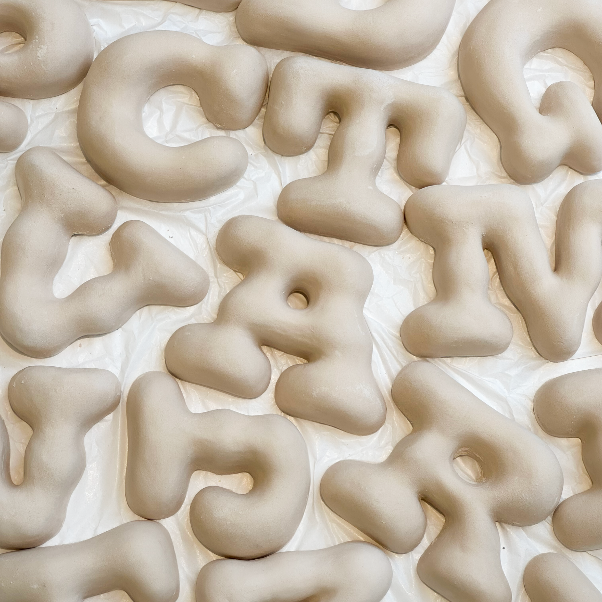 Ceramic Bubbly Letters