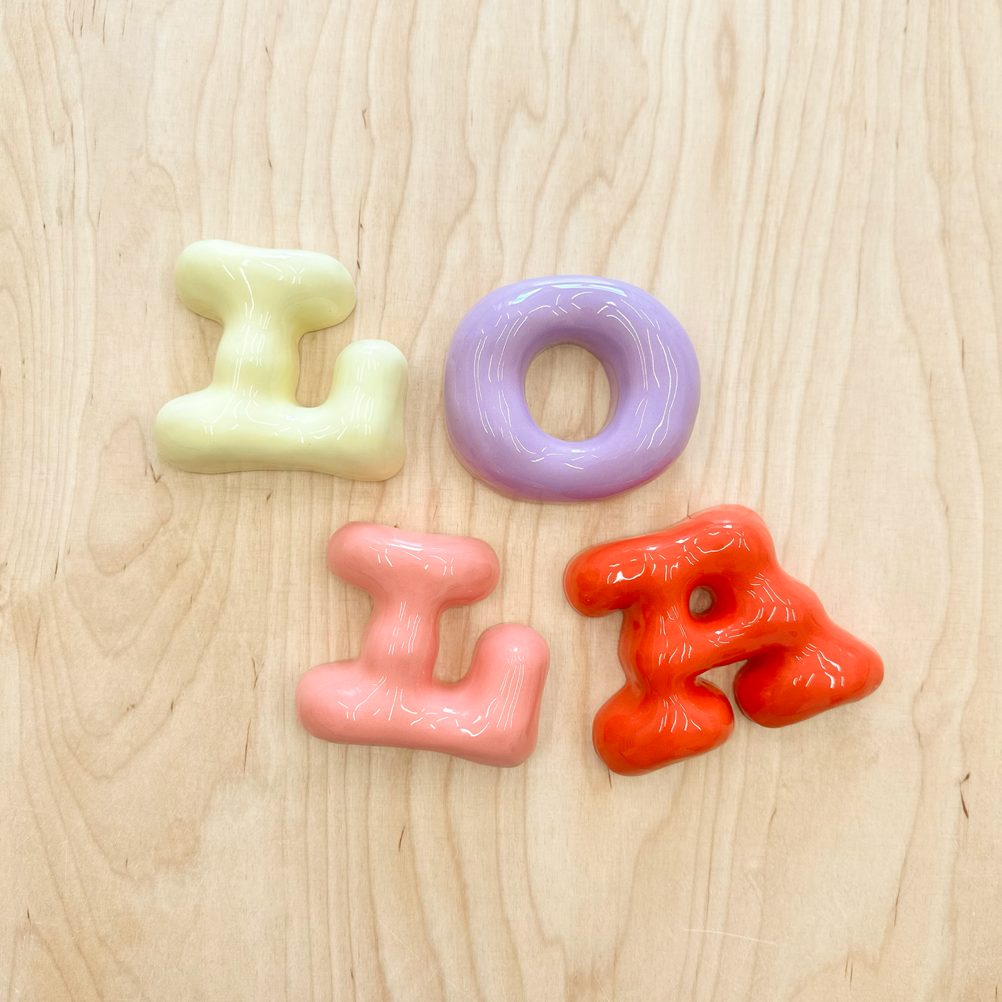 Ceramic Bubbly Letters