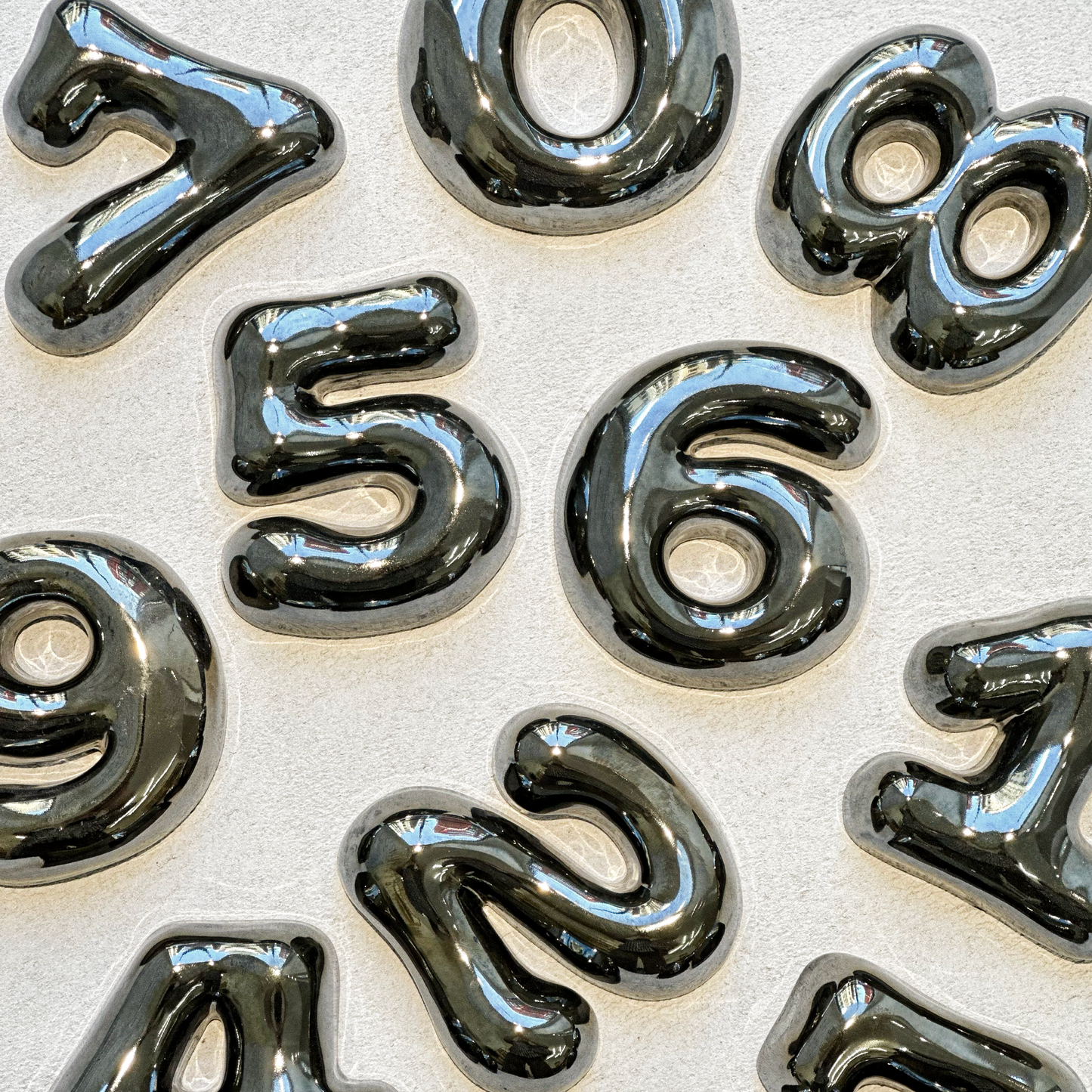 Ceramic House Numerals in Metal (Large)