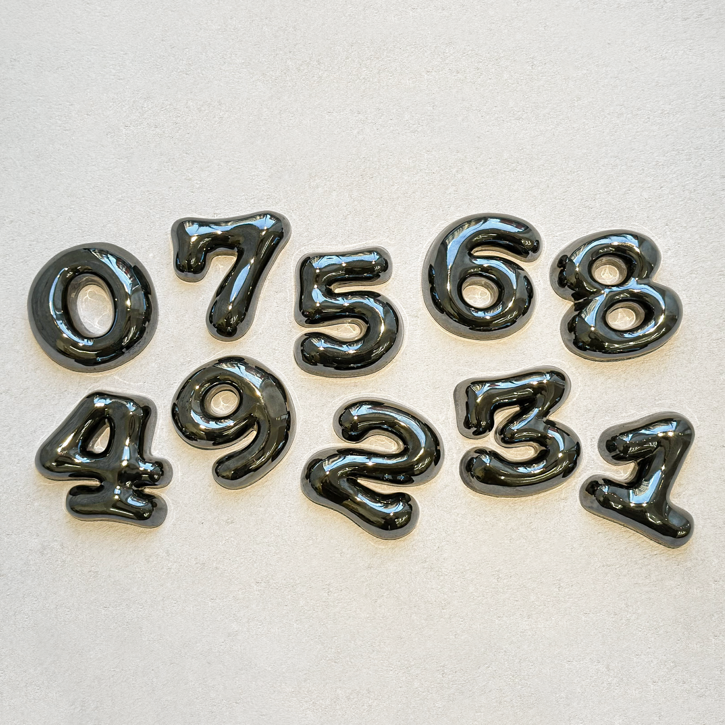 Ceramic House Numerals in Metal (Large)